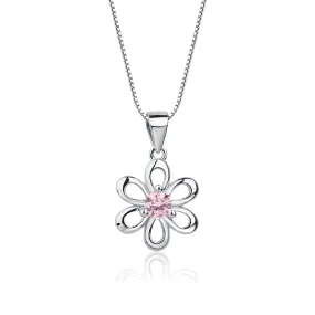 Sterling Silver Kid's Daisy Flower Necklace