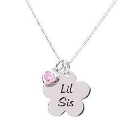 Sterling Silver Little Sister Daisy Necklace