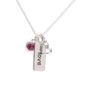 Sterling Silver Love Necklace for Kids