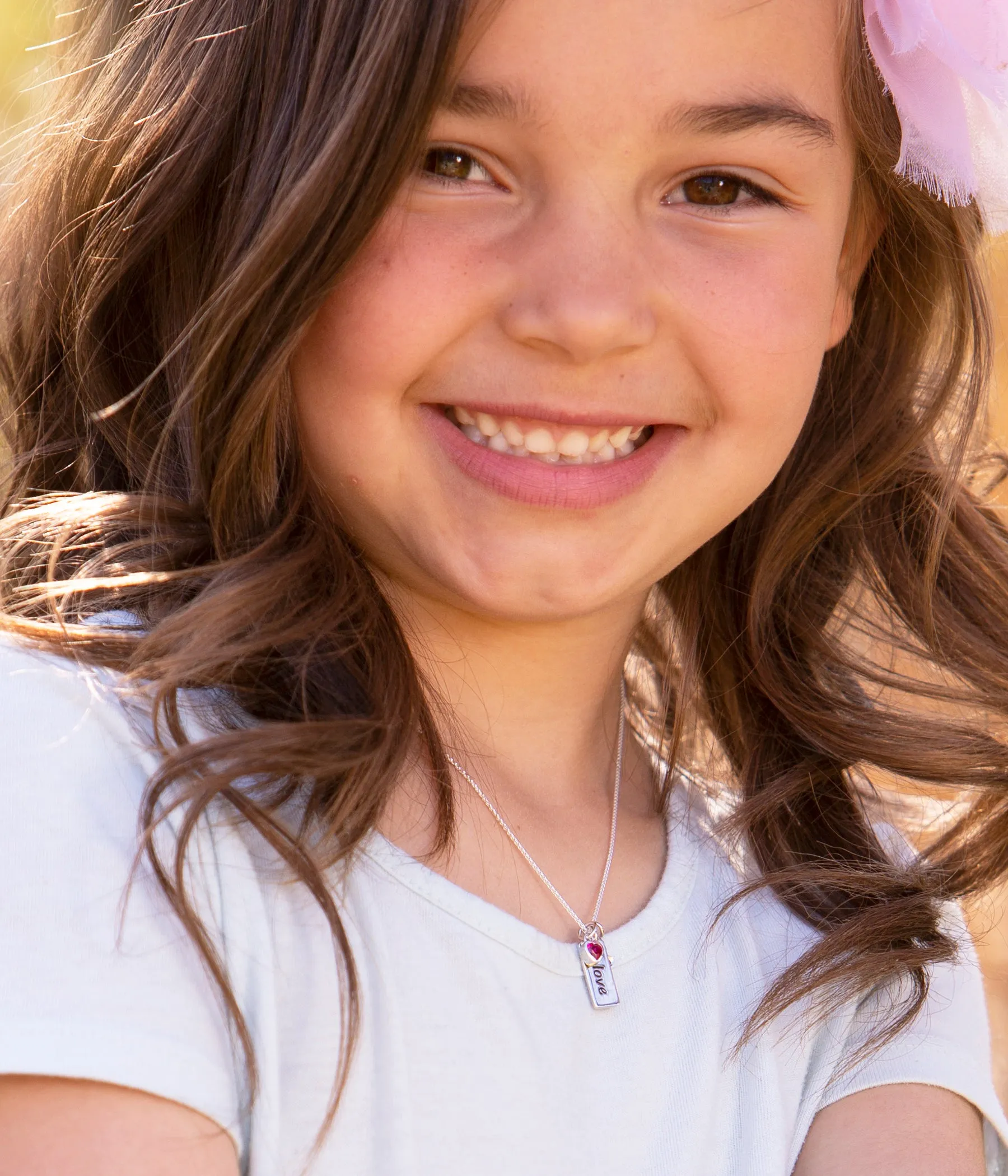 Sterling Silver Love Necklace for Kids