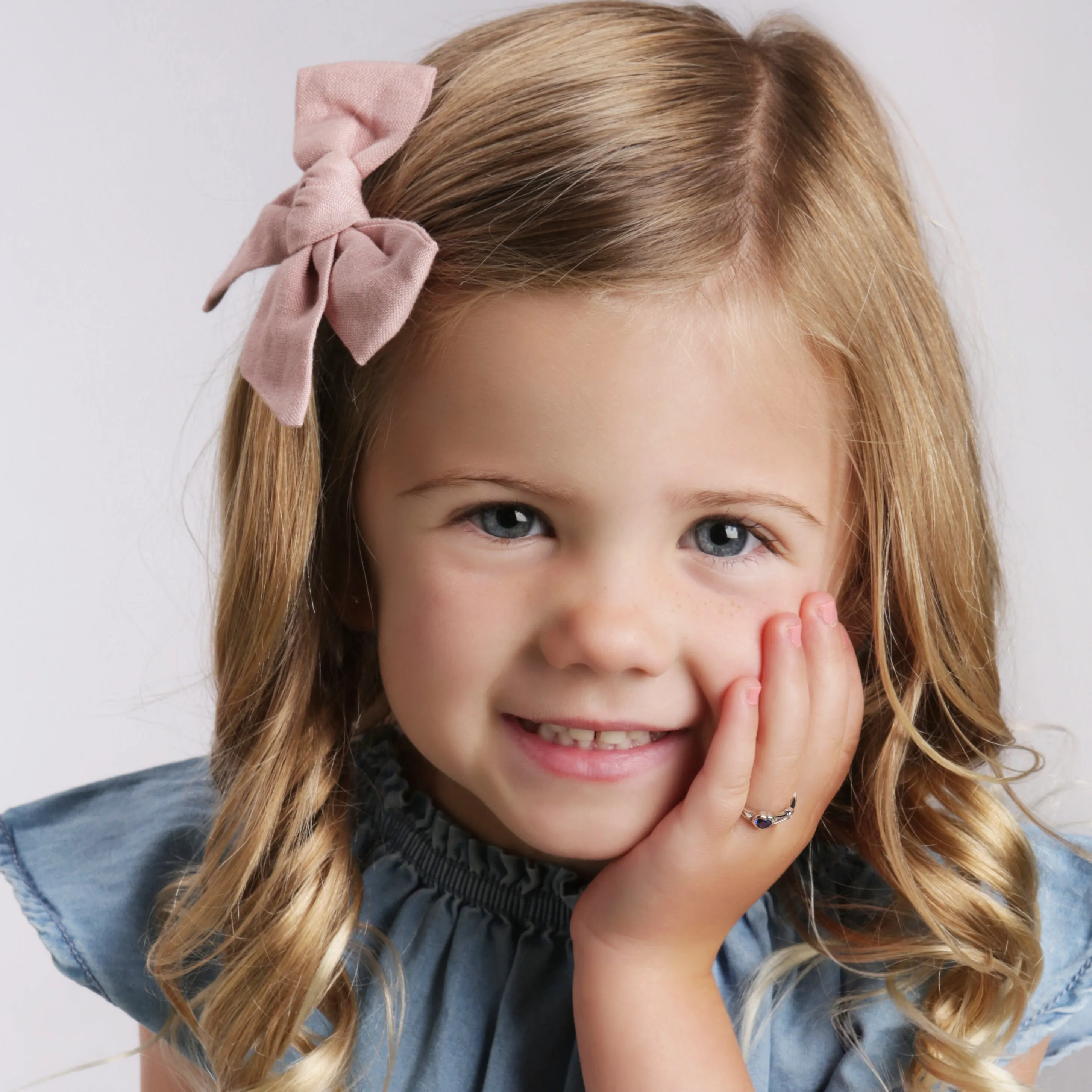 Sterling Silver Open Heart Birthstone Baby Ring for Kids