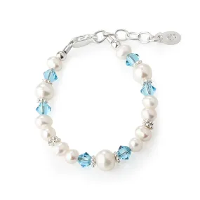 Sterling Silver Pearl Birthstone Bracelet for Babies and Kids