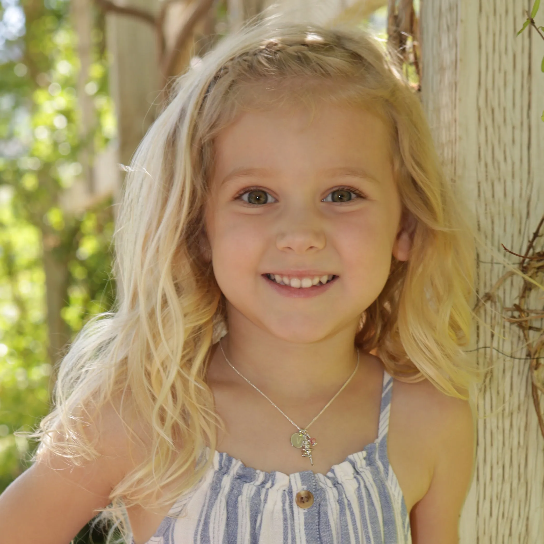Sterling Silver Personalized Ballerina Necklace for Kids