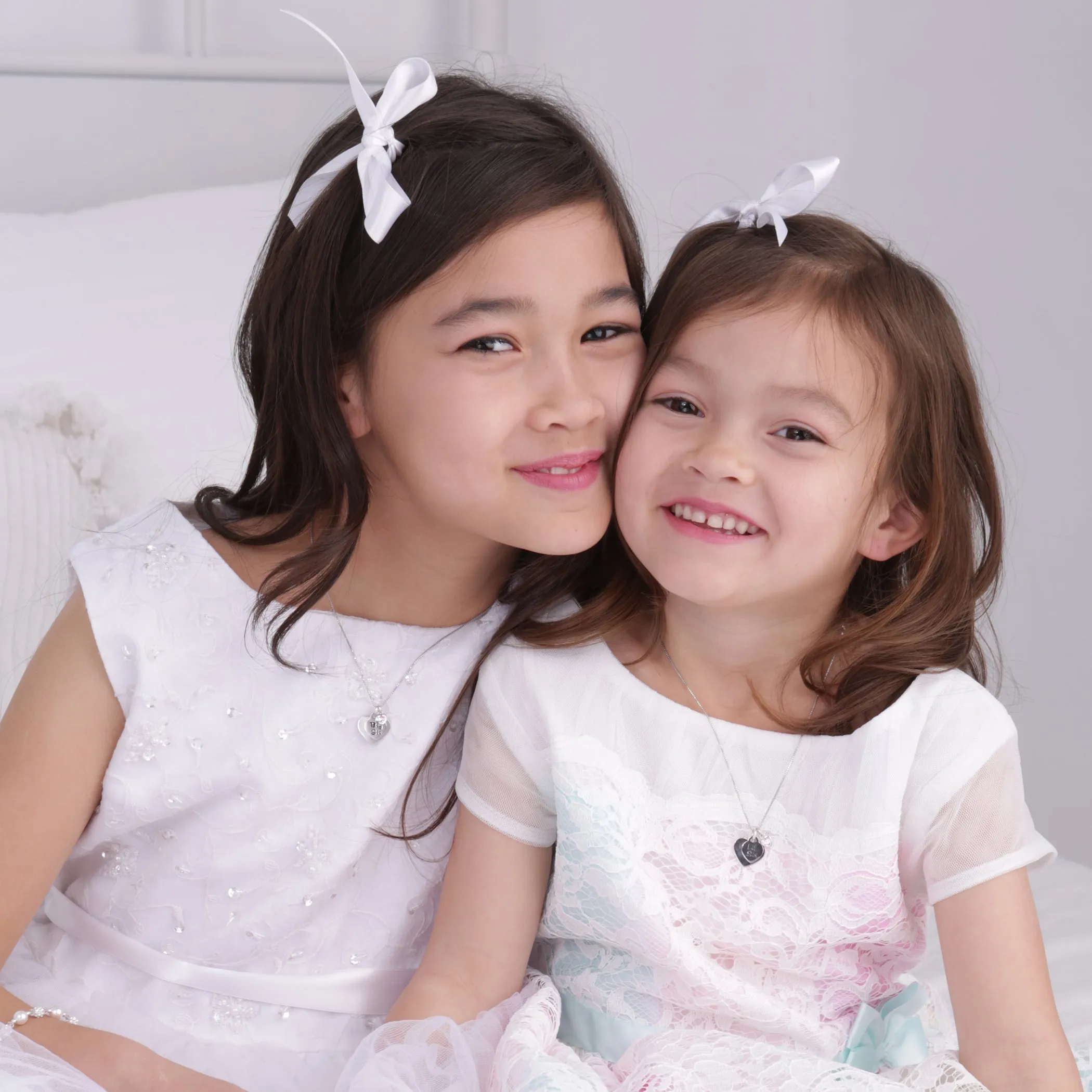 Sterling Silver Personalized Big Sis Heart Necklace for Big Sisters