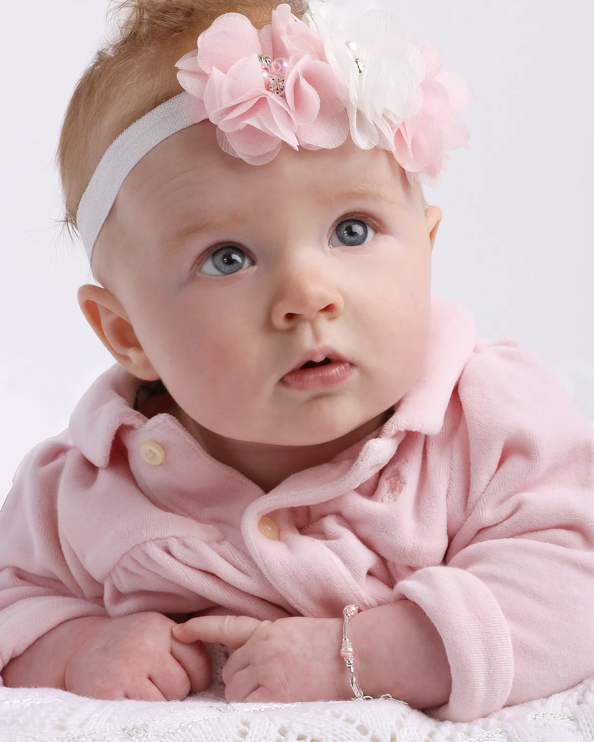 Sterling Silver Pink Pearl Bracelet for Baby and Kids