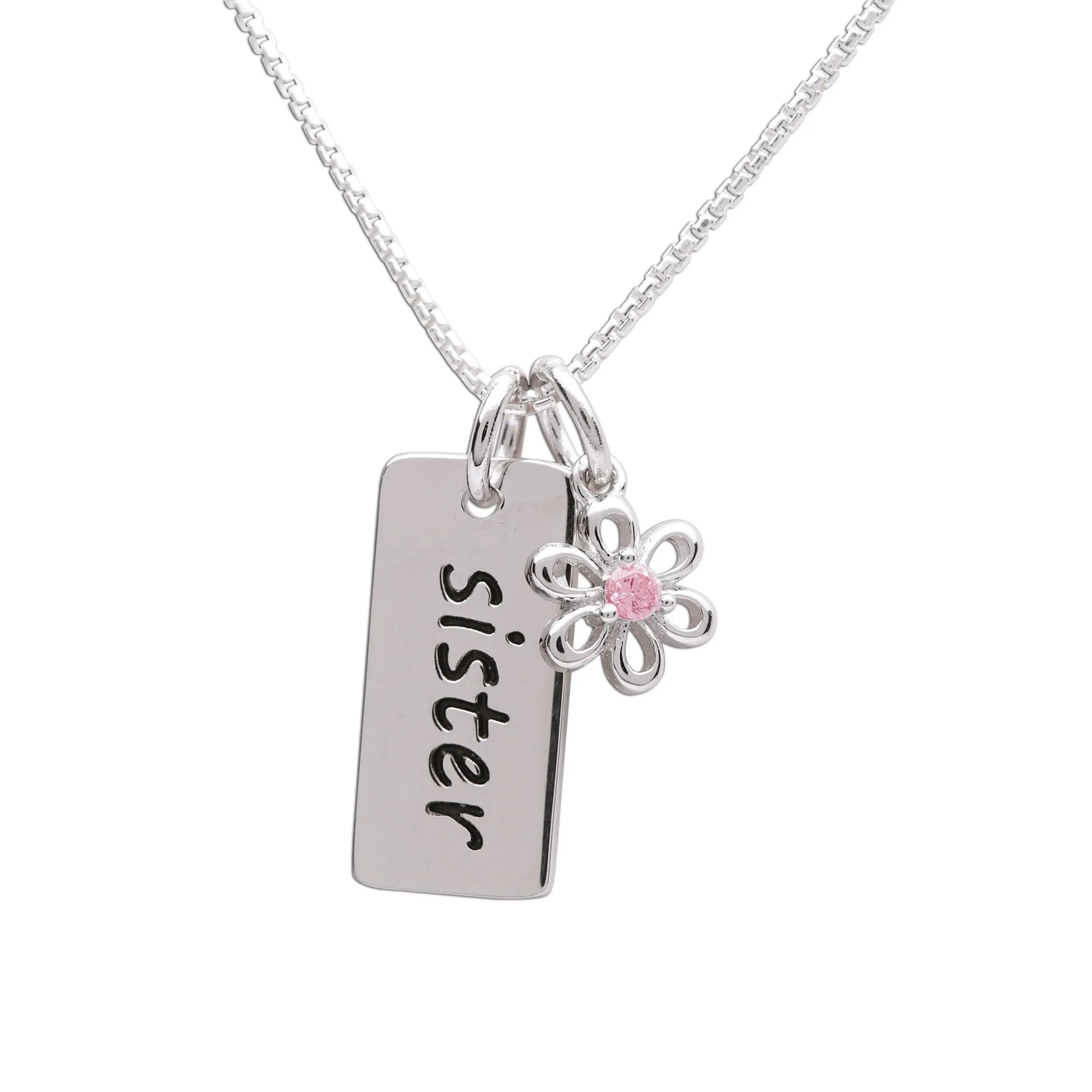 Sterling Silver Sister Necklace for Kids
