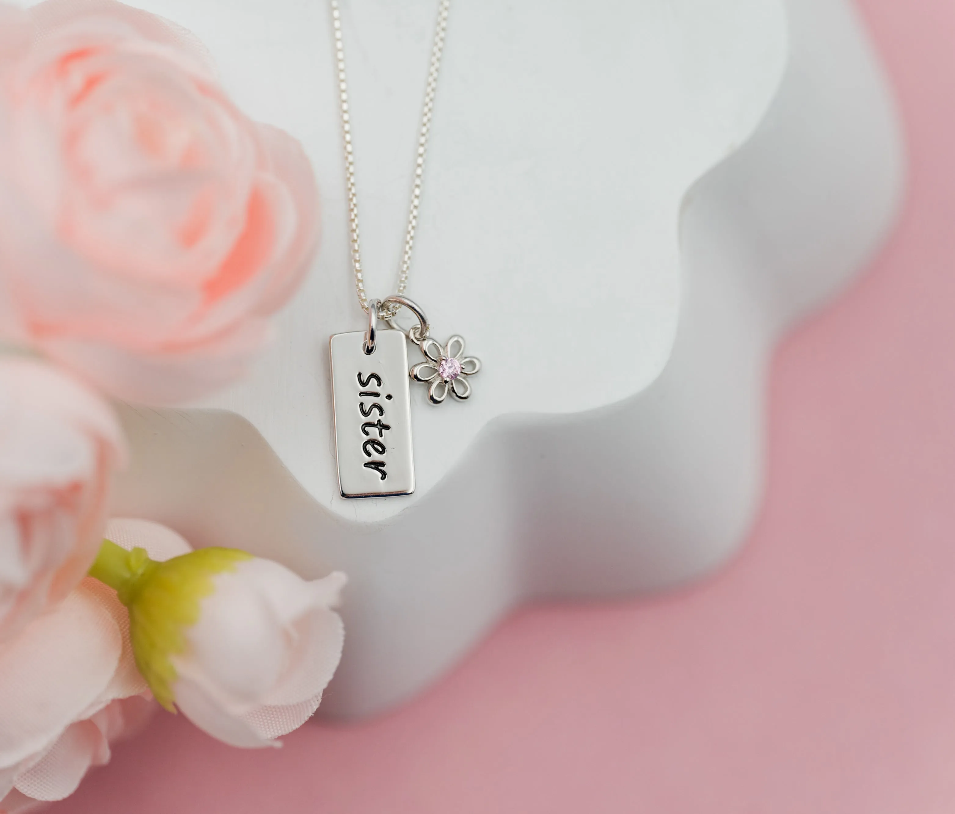 Sterling Silver Sister Necklace for Kids