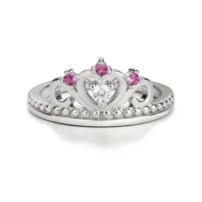 Sterling Silver Tiara Baby Ring with CZs for Kids