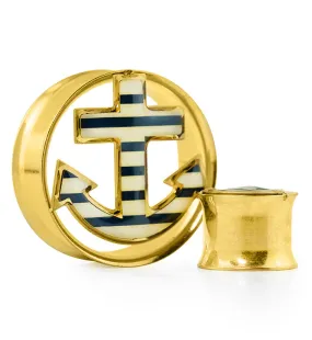 Striped Anchor Golden Tunnel Plugs