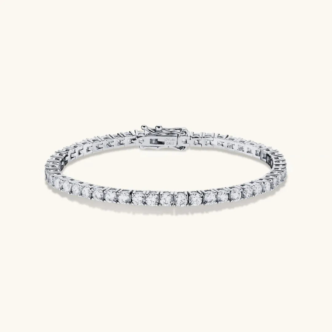 Tennis Chain Bracelet in Silver