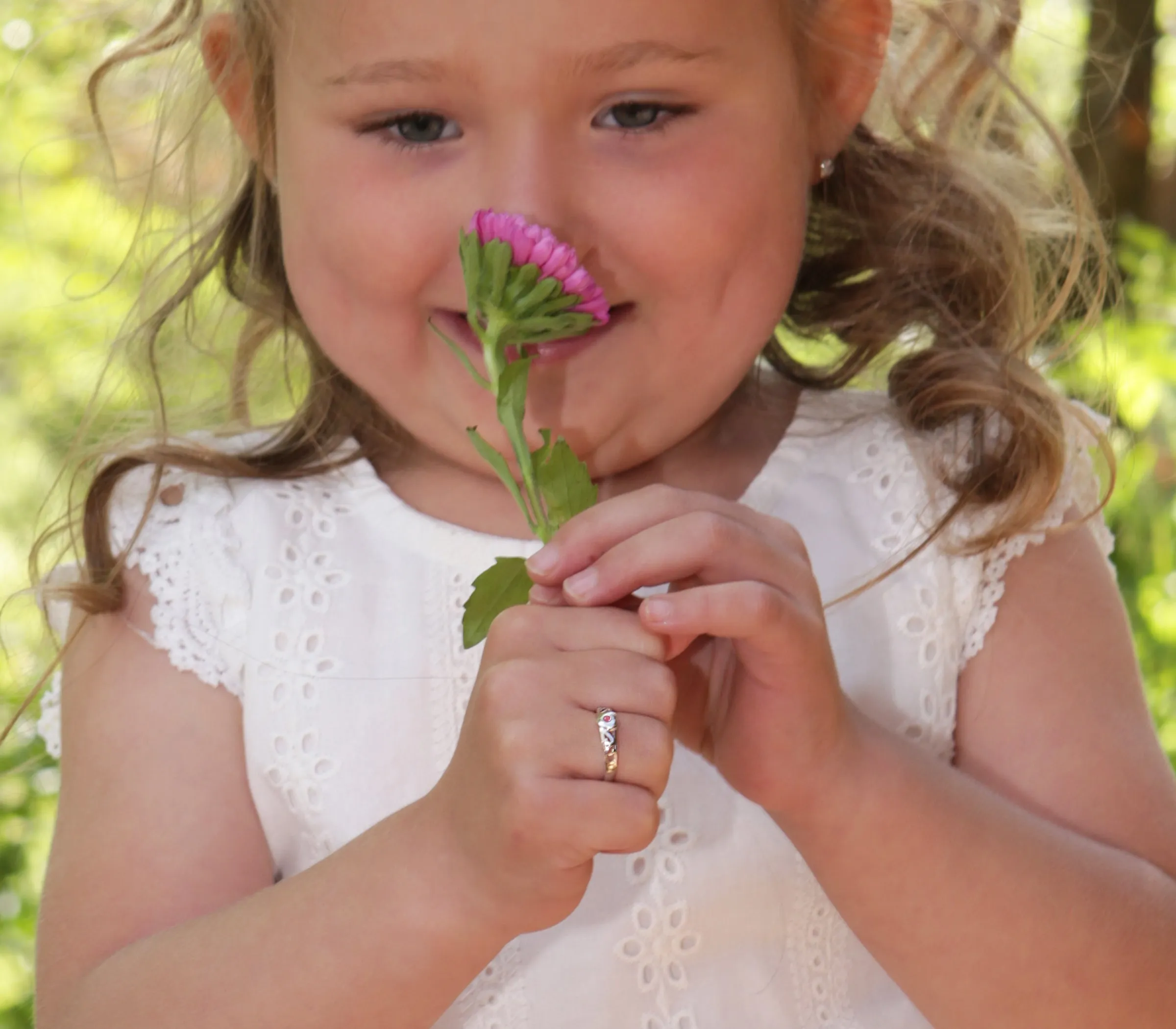 Timeless Sterling Silver Heart Ring with Genuine Pink Sapphire