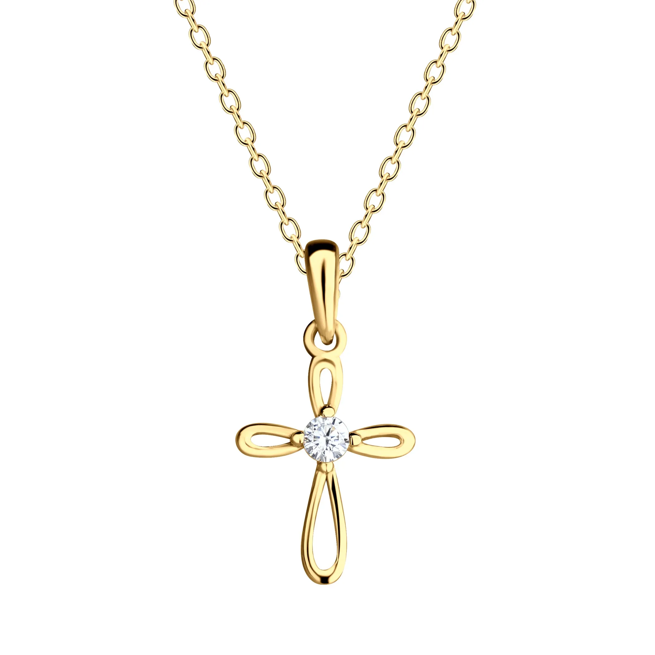 Timeless Sterling Silver Infinity Cross Necklace First Communion Gift for Girls