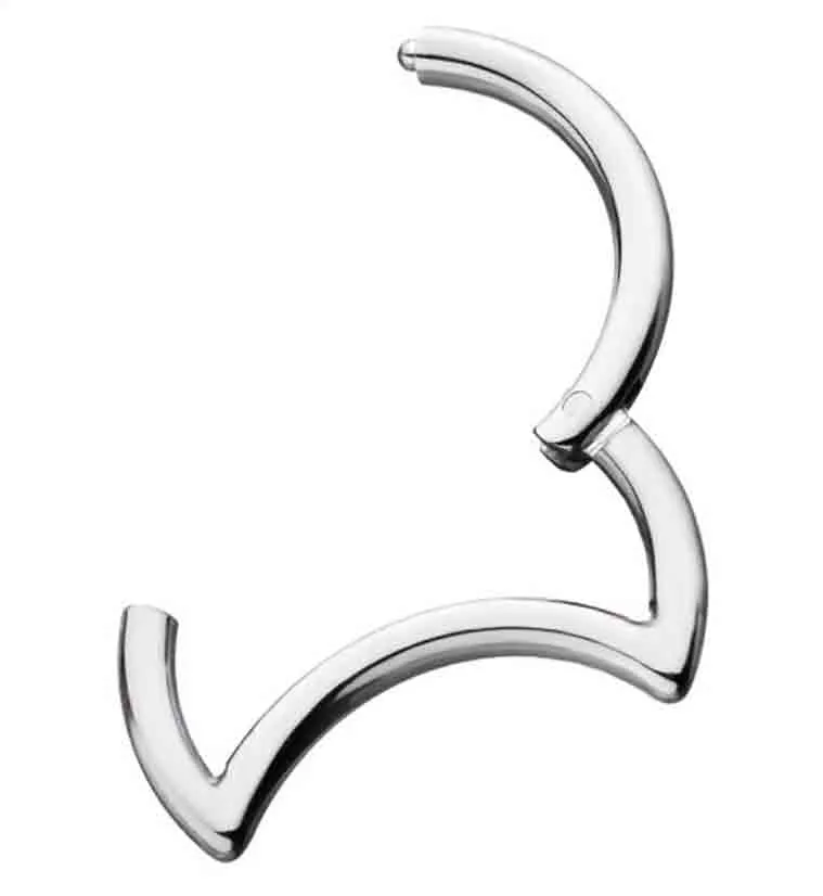 Titanium Crescent Moon Hinged Segment Ring