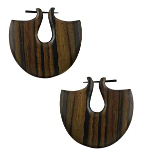 Tribal Keyhole Wooden Earrings