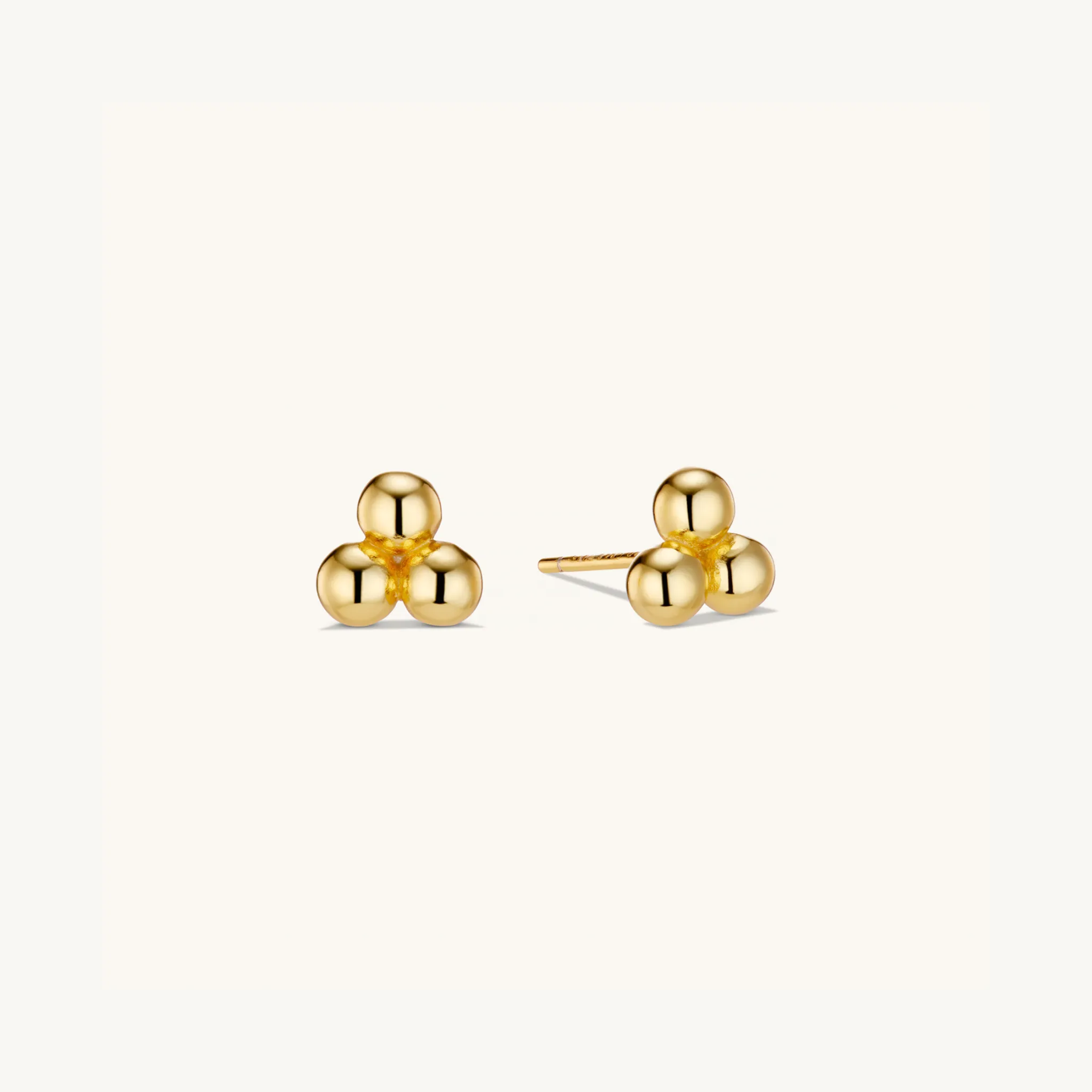 Trinity Sphere Studs In Gold