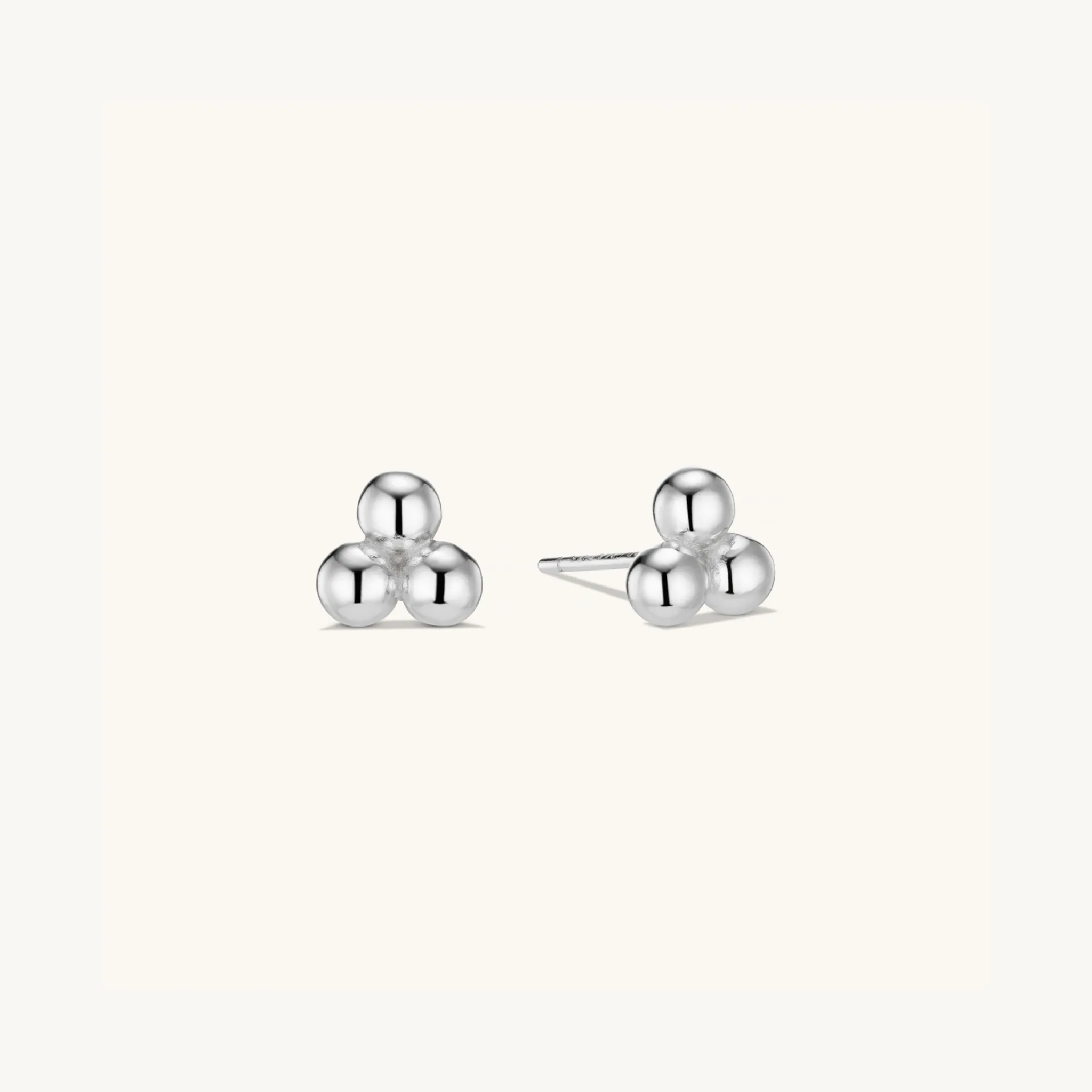 Trinity Sphere Studs Silver