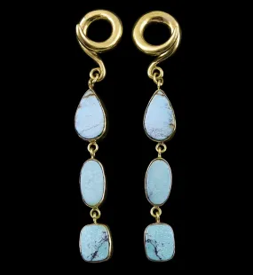 Triple Turquoise Stone Ear Weights Version 2