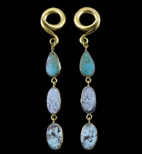 Triple Turquoise Stone Ear Weights Version 5