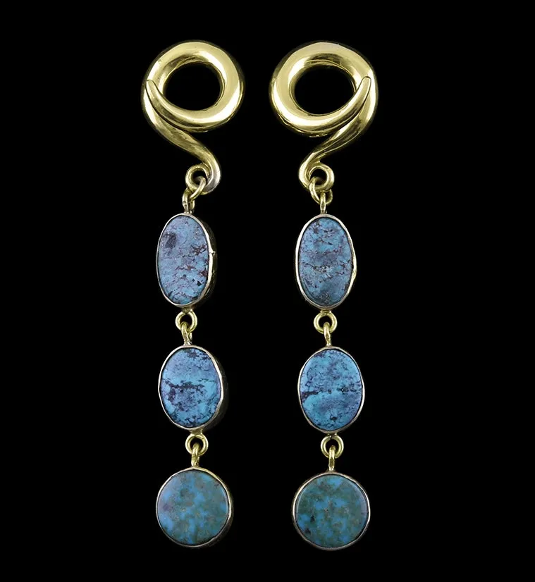 Triple Turquoise Stone Ear Weights