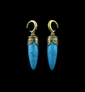 Turquoise Howlite Stone Pellet Ear Weights
