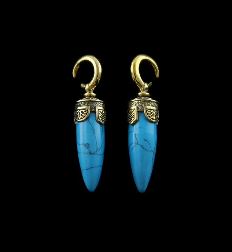 Turquoise Howlite Stone Pellet Ear Weights