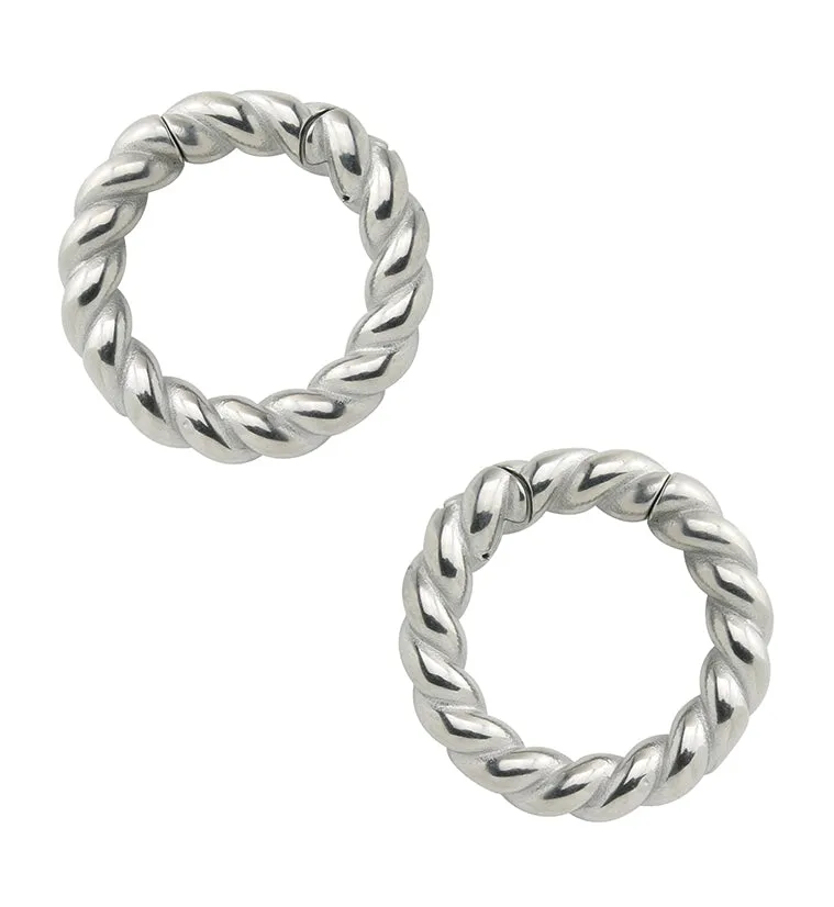 Twist Stainless Steel Hinged Ear Weights