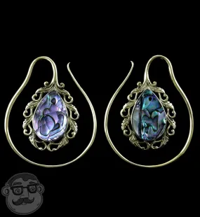 Vague Abalone Brass Ear Weights