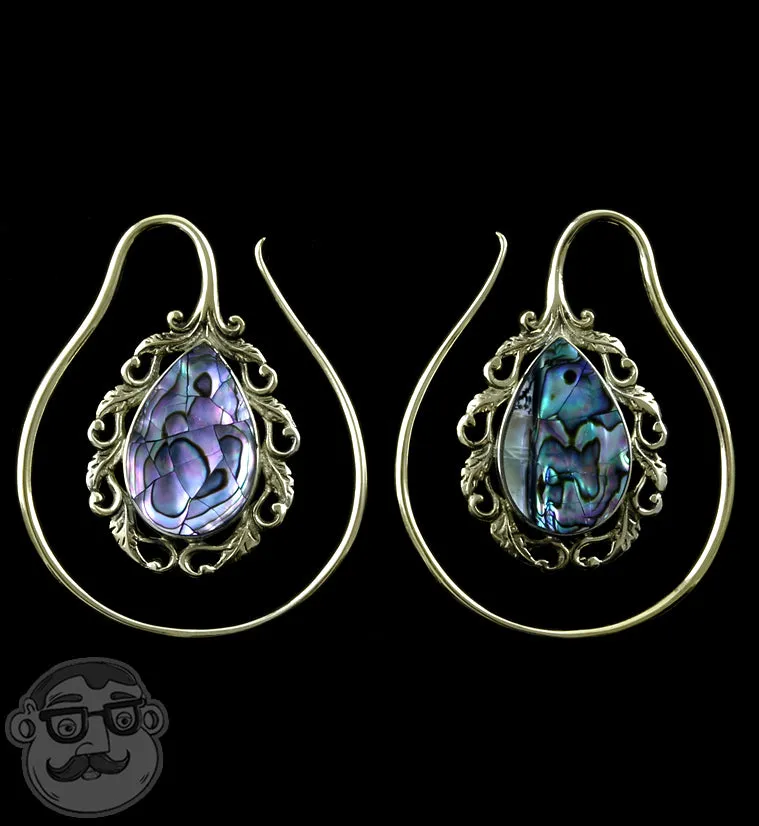 Vague Abalone Brass Ear Weights