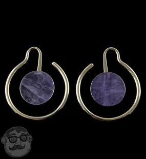 White Brass Capa Amethyst Stone Ear Weights