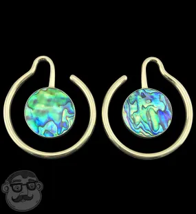 White Brass Capa Single Abalone Shell Ear Weights