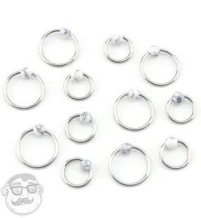 White Howlite Stone Captive Bead Ring